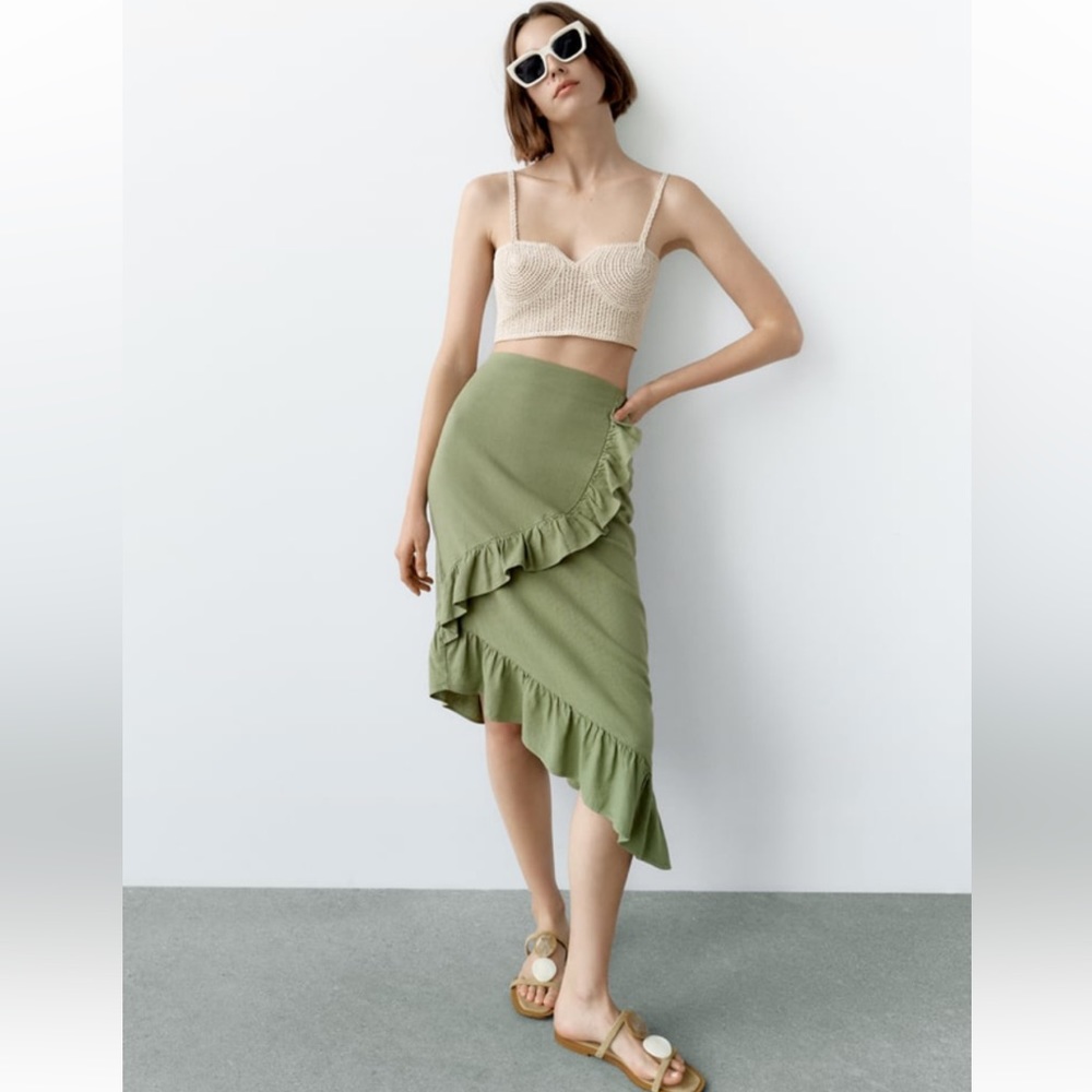 Zara asymmetrical skirt with frills